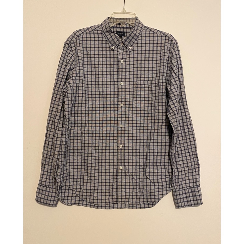 EUC J. Crew Button Down Shirt SZ L Blue on Blue